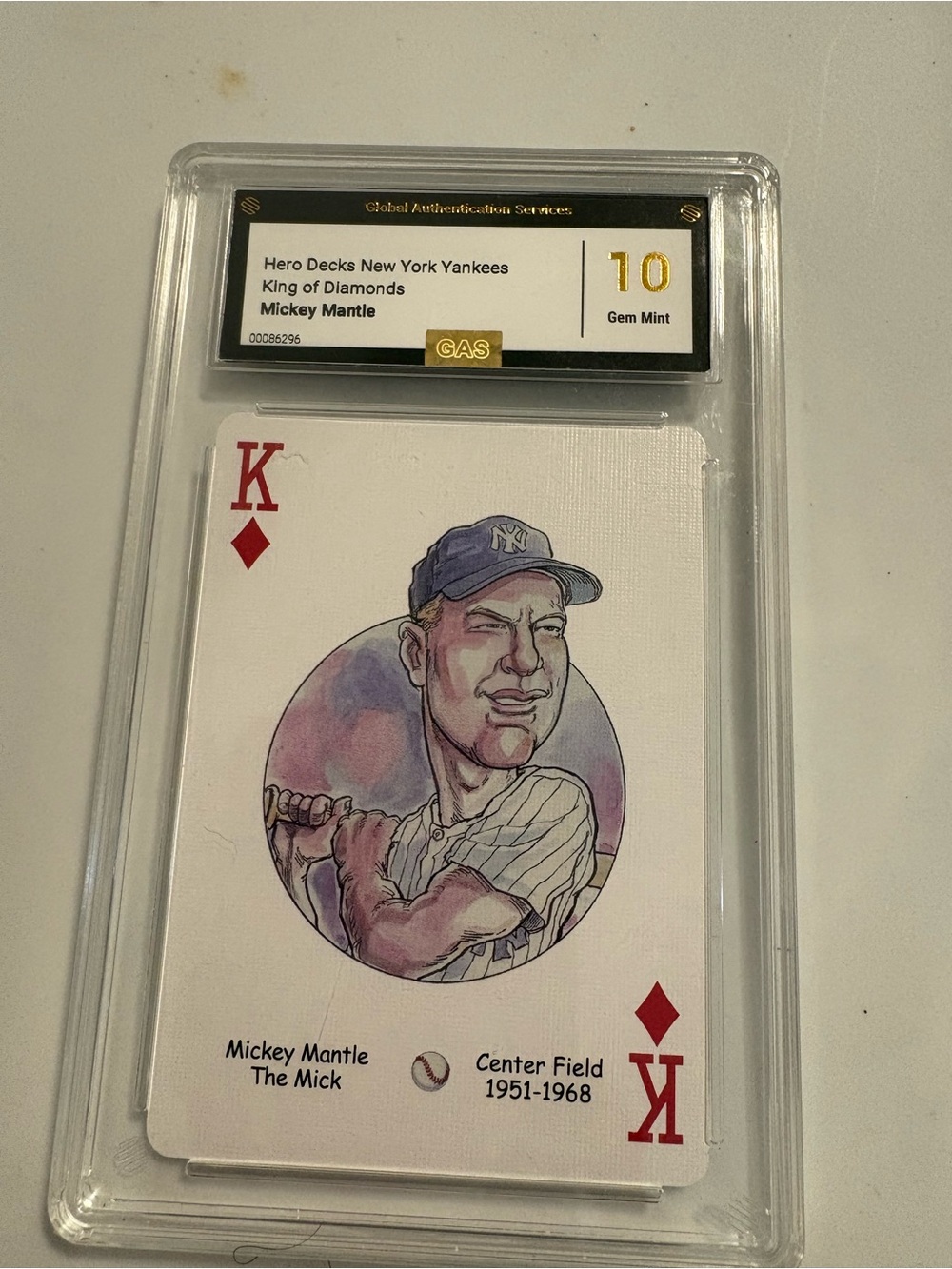 Mickey Mantle King of Diamonds Trading Card - Red & White